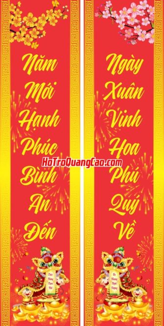 Băng rôn, câu đối chúc mừng năm mới, Tết 2026 0002 CDR