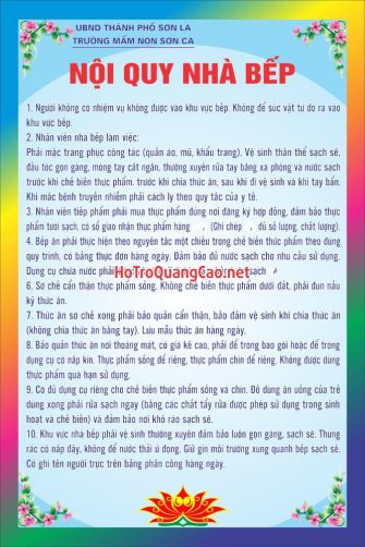 Nội quy nhà bếp mầm non 0002