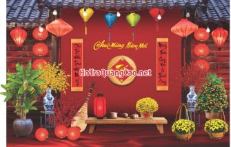 Tiểu cảnh, phông nền, backdrop chụp ảnh tết, chúc mừng năm mới 0013
