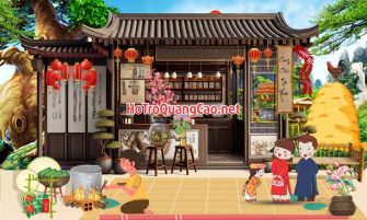 Tiểu cảnh, phông nền, backdrop chụp ảnh tết, chúc mừng năm mới 0019