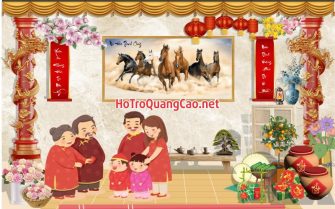 Tiểu cảnh, phông nền, backdrop chụp ảnh tết, chúc mừng năm mới 0021