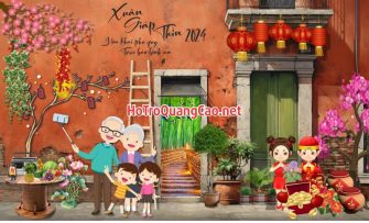 Tiểu cảnh, phông nền, backdrop chụp ảnh tết, chúc mừng năm mới 0026