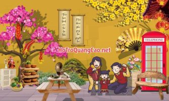 Tiểu cảnh, phông nền, backdrop chụp ảnh tết, chúc mừng năm mới 0027