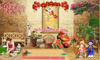 Tiểu cảnh, phông nền, backdrop chụp ảnh tết, chúc mừng năm mới 0030