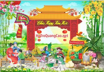 Tiểu cảnh, phông nền, backdrop chụp ảnh tết, chúc mừng năm mới 0046