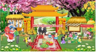 Tiểu cảnh, phông nền, backdrop chụp ảnh tết, chúc mừng năm mới 0048