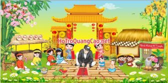 Tiểu cảnh, phông nền, backdrop chụp ảnh tết, chúc mừng năm mới 0049