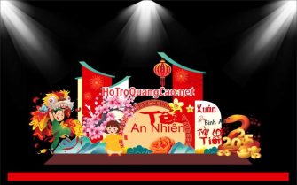 Tiểu cảnh, phông nền, backdrop chụp ảnh tết, chúc mừng năm mới 0051