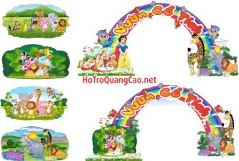 Tranh tường, trang trí mầm non - cổng mầm non 0064
