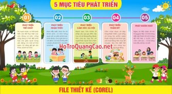 Tranh tường, trang trí mầm non - 5 mục tiêu phát triển 0077